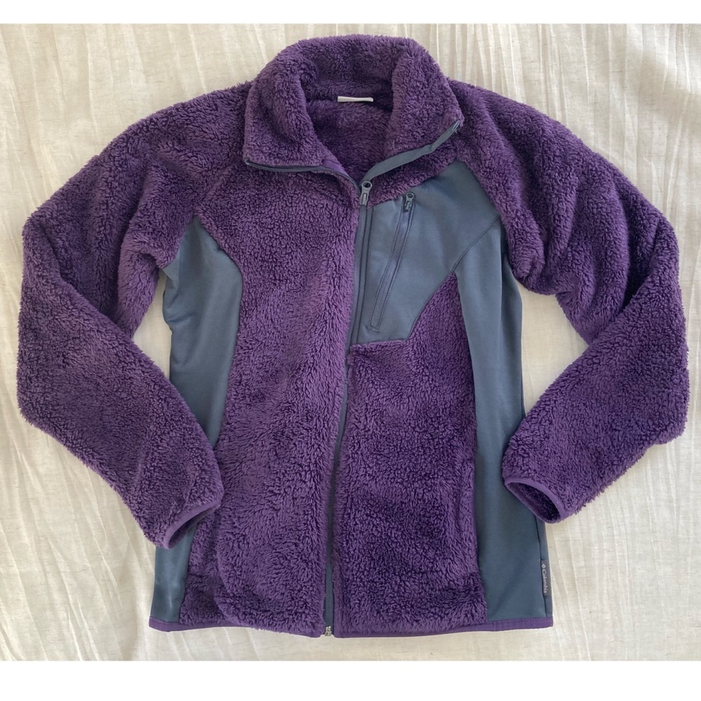 Columbia High-Pile Fleece Zip-Up Jacket Purple Size Small